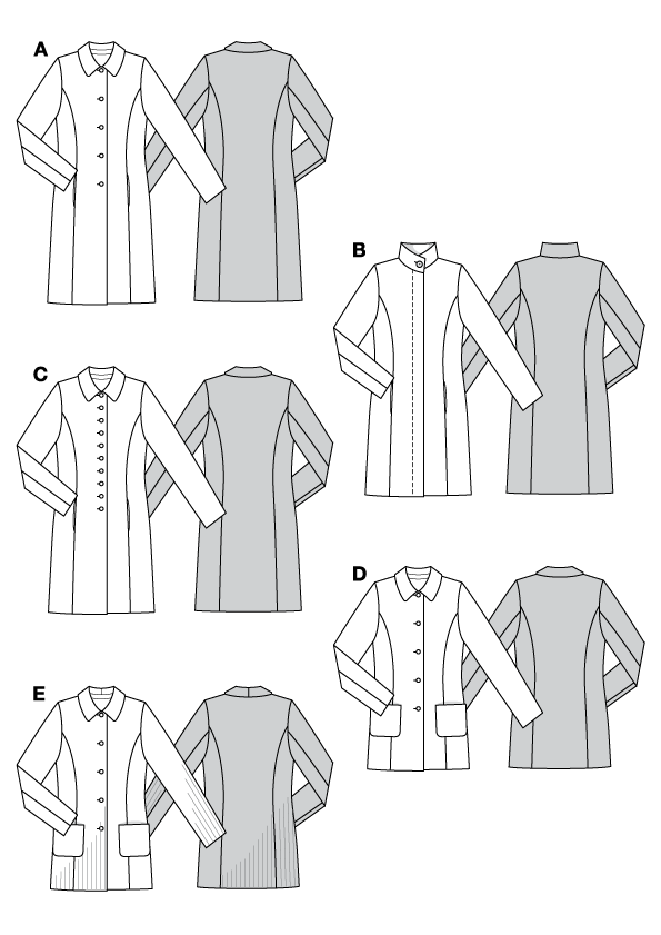 Patron de Couture Burda 8292 Manteau - Ribes y Casals