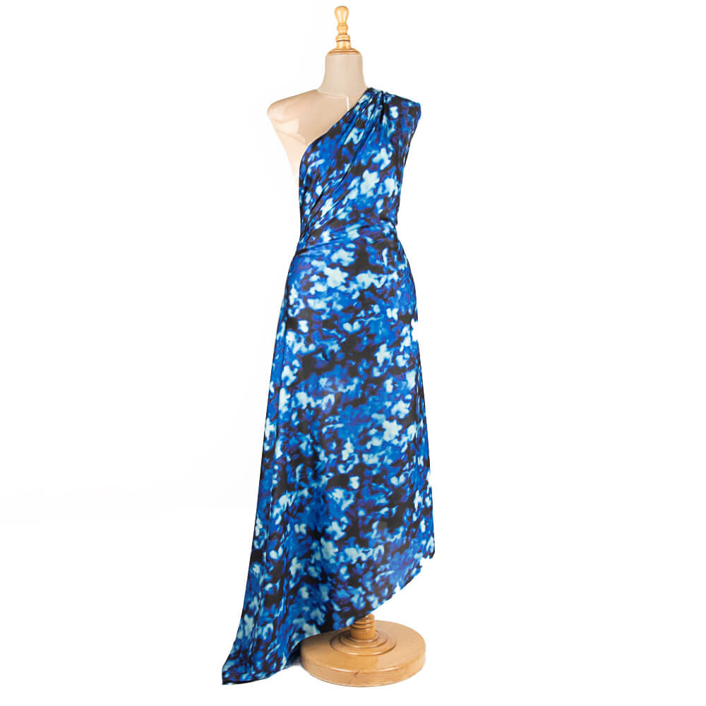 Satin imprimé Delhi bleu - Ribes y Casals