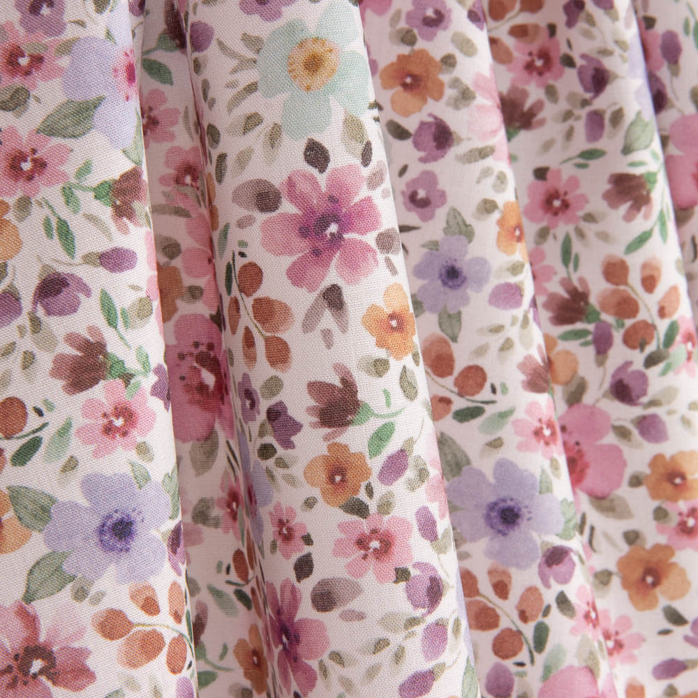 Popeline de tissu de coton « Jardin sauvage » blanche - Ribes y Casals