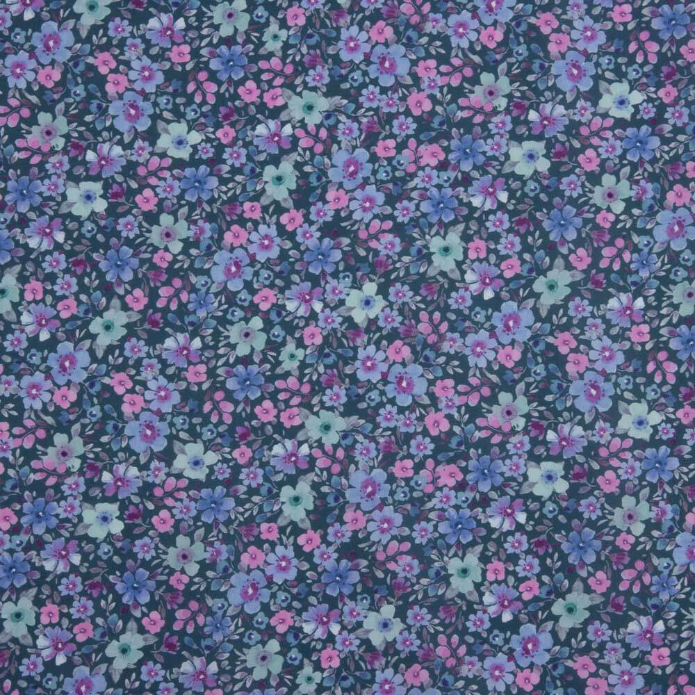 Popeline de tissu de coton « Jardin sauvage » bleu - Ribes y Casals