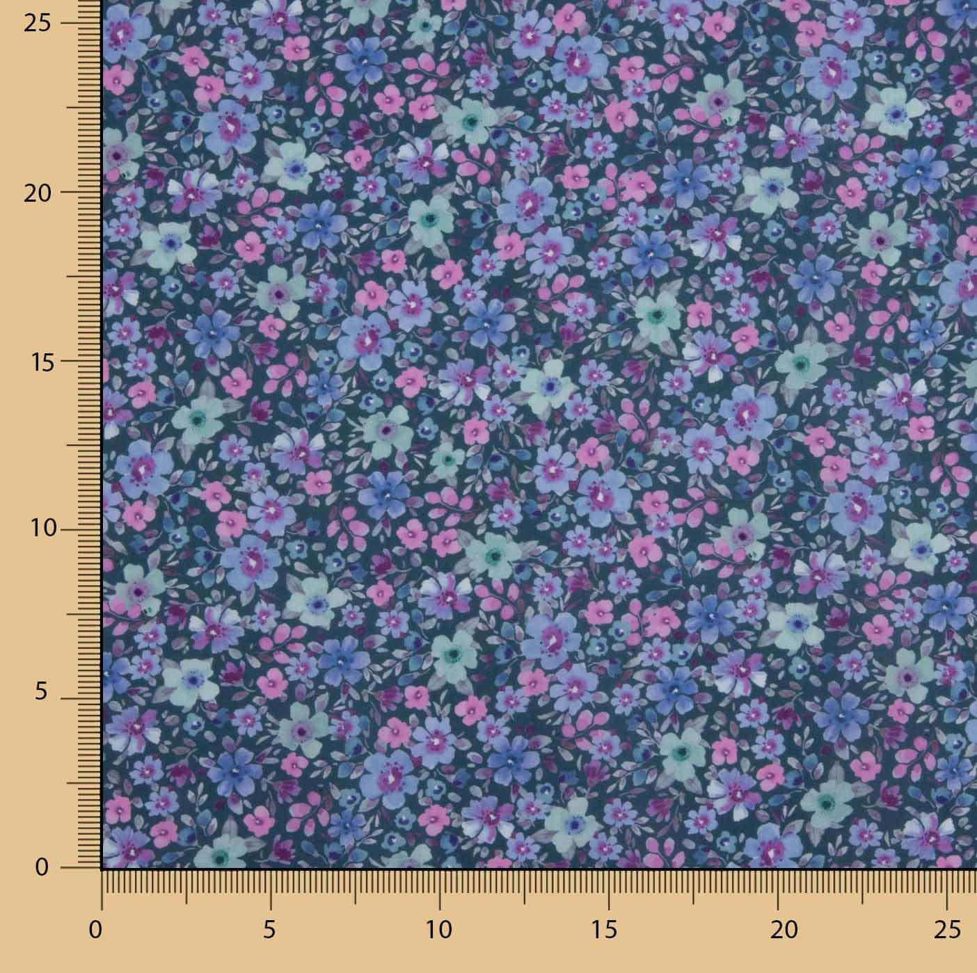 Popeline de tissu de coton « Jardin sauvage » bleu - Ribes y Casals