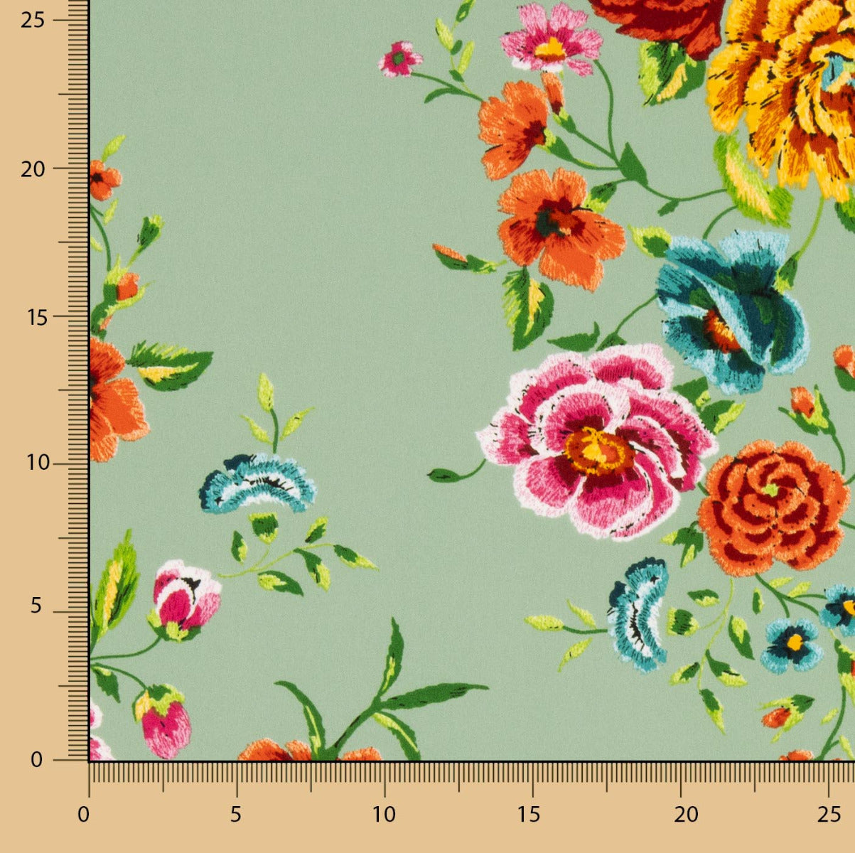 Châle Crêpe Manille Vert Sauge - Ribes y Casals