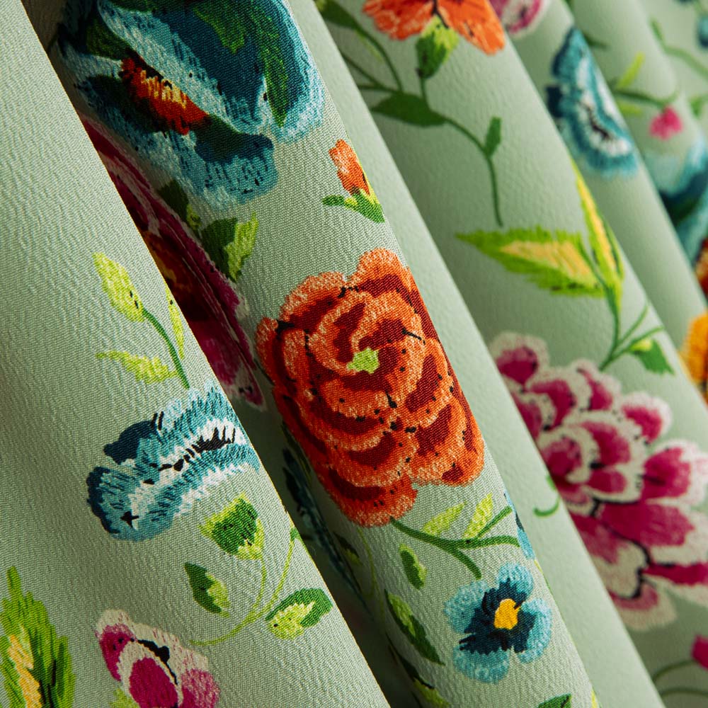 Châle Crêpe Manille Vert Sauge - Ribes y Casals