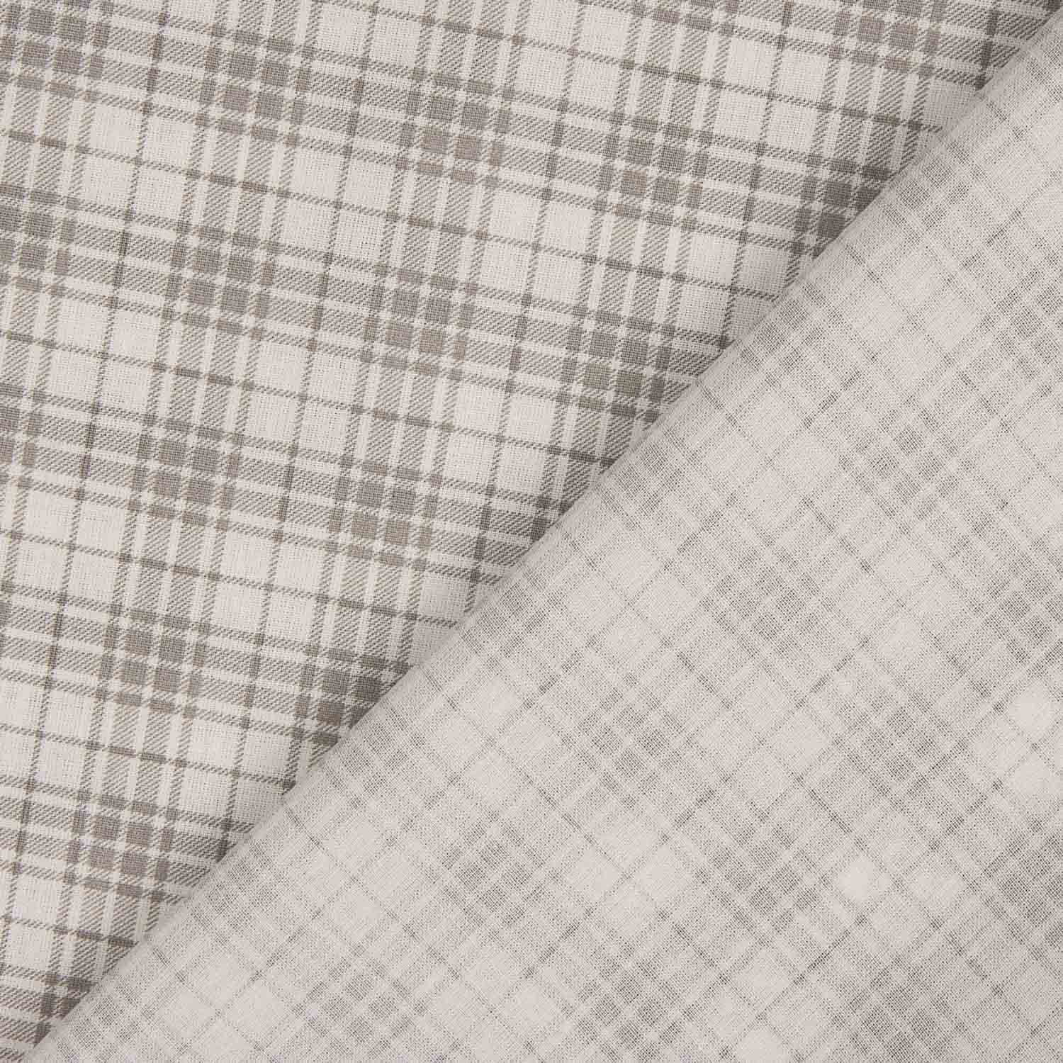 Drap 100 % coton à carreaux beiges, 200 fils - Ribes y Casals