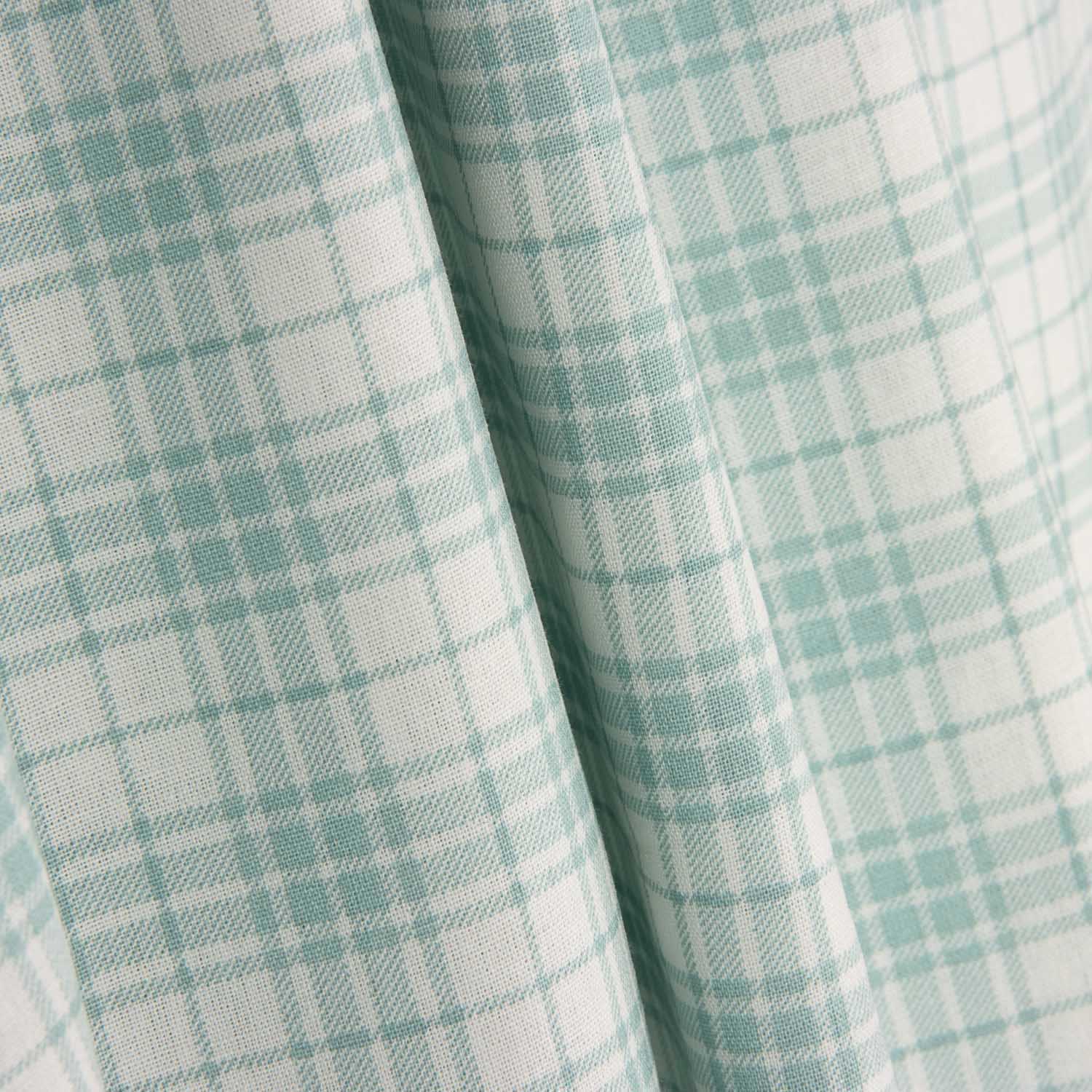 Drap 100 % coton à carreaux vert d'eau, 200 fils - Ribes y Casals