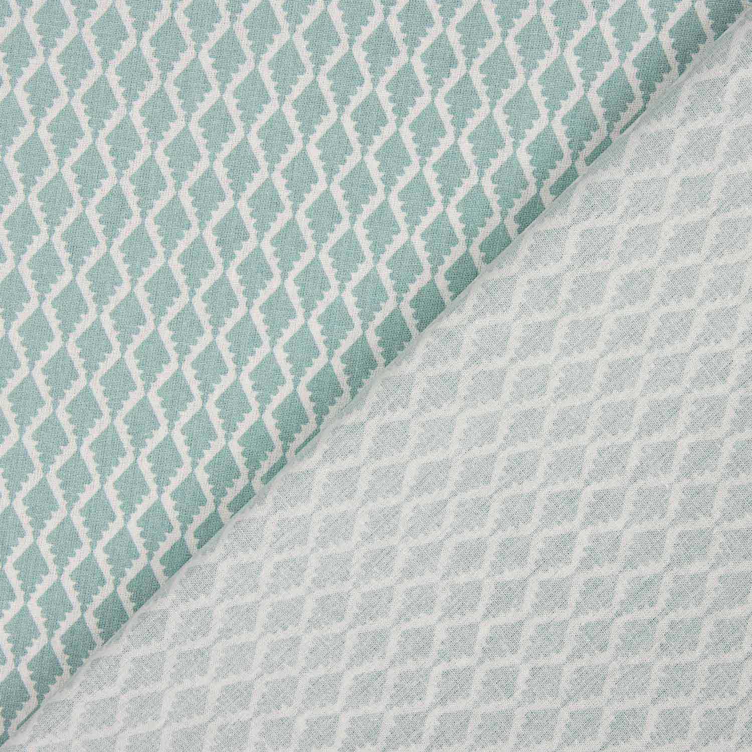 Drap 100 % coton à losanges vert d'eau, 200 fils - Ribes y Casals