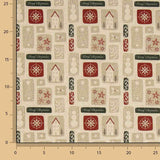 Popeline de tissu de coton Noël Étiquettes vintage - Ribes y Casals