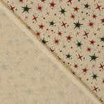Popeline de tissu de coton Noël Étoiles vertes et rouges - Ribes y Casals