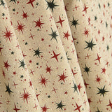 Popeline de tissu de coton Noël Étoiles vertes et rouges - Ribes y Casals