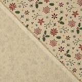 Popeline de tissu de coton Noël Fleurs et houx - Ribes y Casals