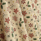 Popeline de tissu de coton Noël Fleurs et houx - Ribes y Casals