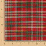 Toile de coton fine imprimée Noël à carreaux tartan avec Lurex - Ribes y Casals