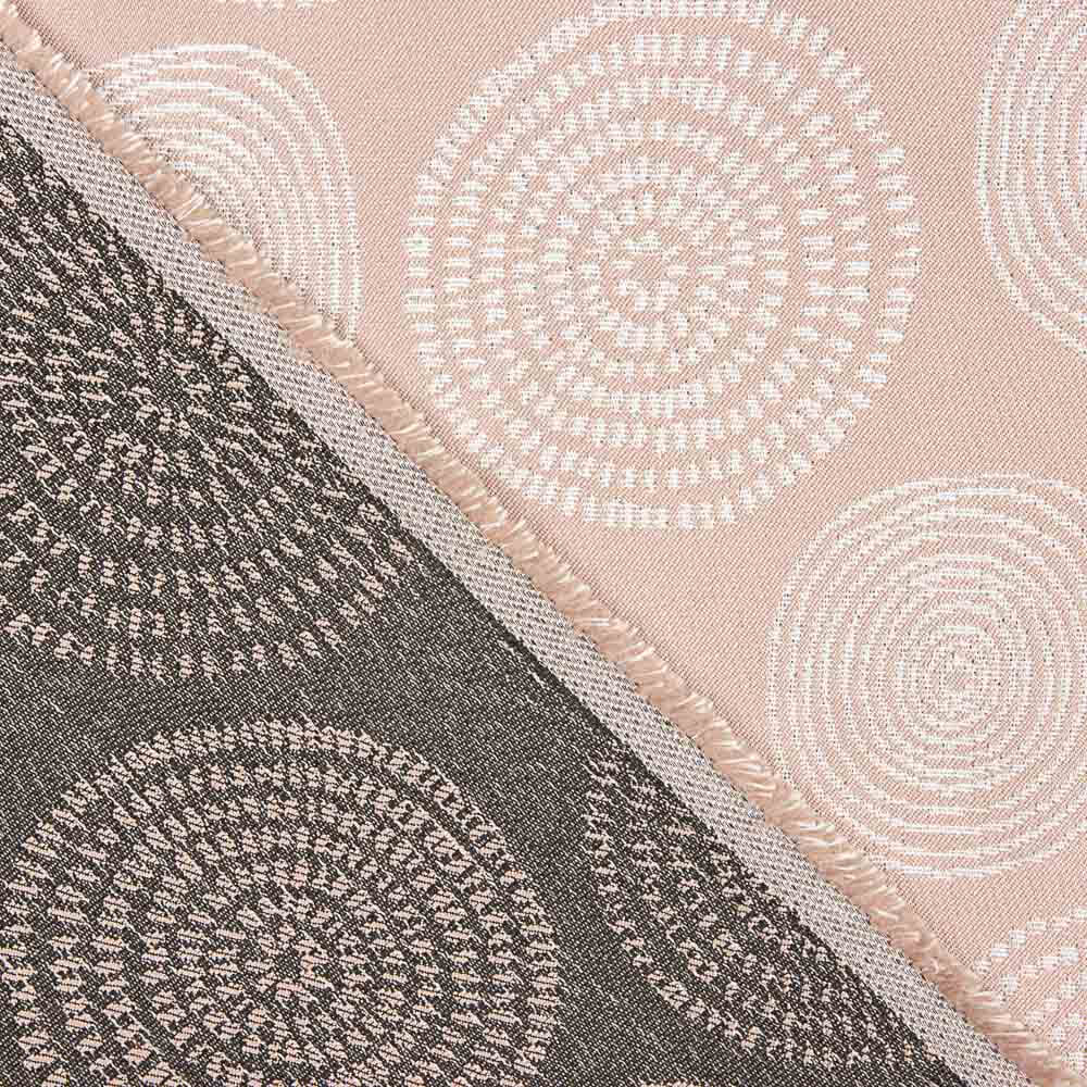 Retal Tapicería Jacquard Círculos Rosa 130x280 cm - Ribes y Casals