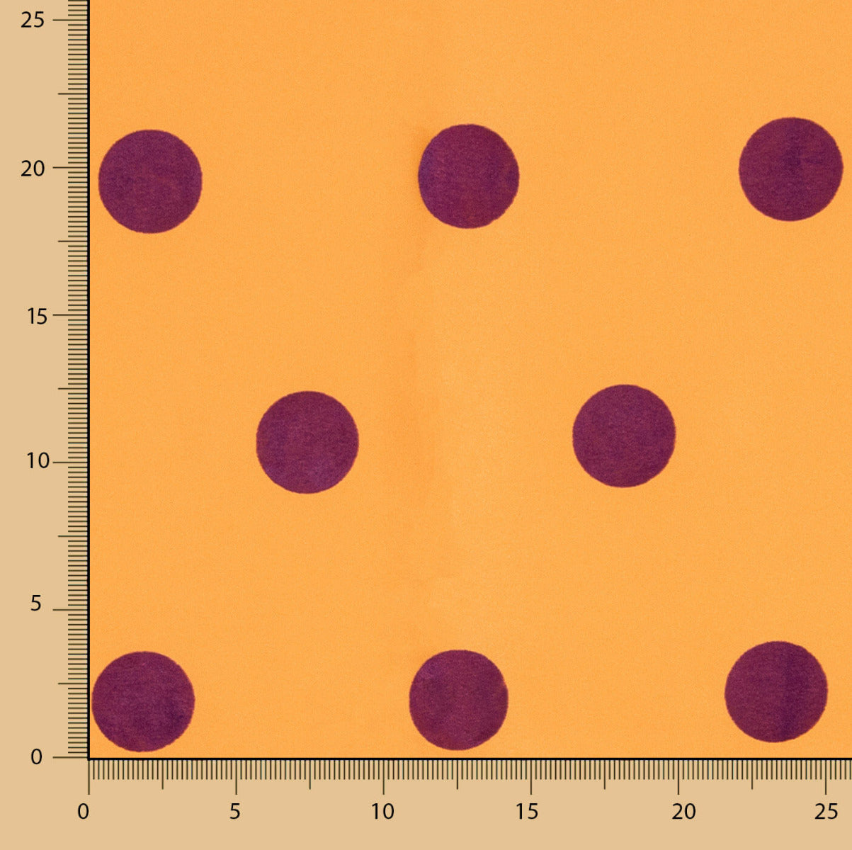 Fama Orange Floqué Pois Floqué Violet 30mm - Ribes y Casals