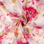 Imprimé satiné Calama rose - Ribes y Casals