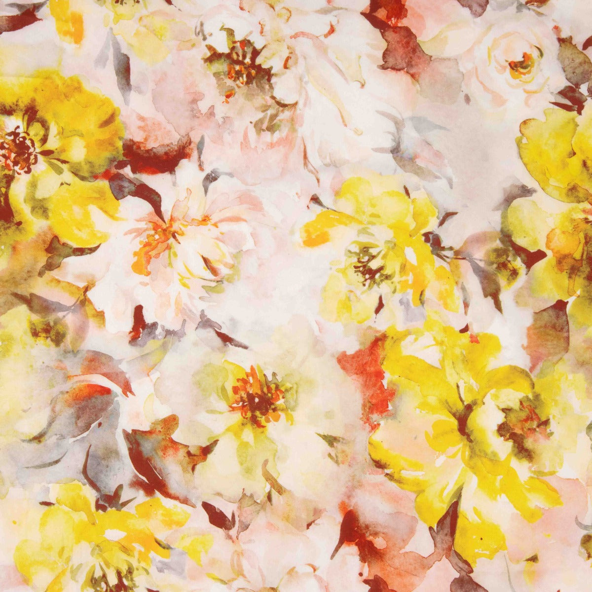 Imprimé satiné Calama jaune - Ribes y Casals