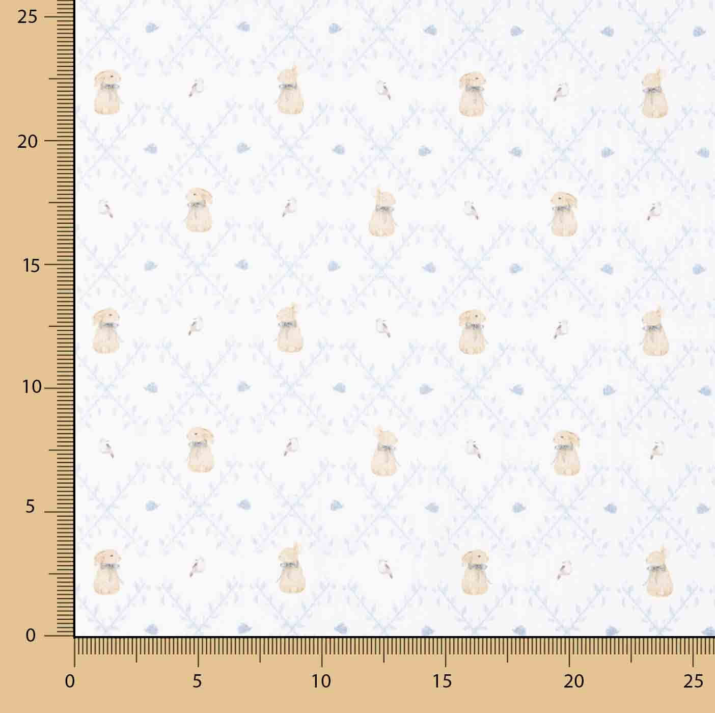 Piqué coton lapins bleu - Ribes y Casals