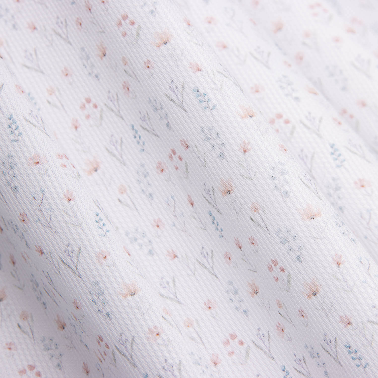 Piqué coton mini fleurs bleues et roses - Ribes y Casals