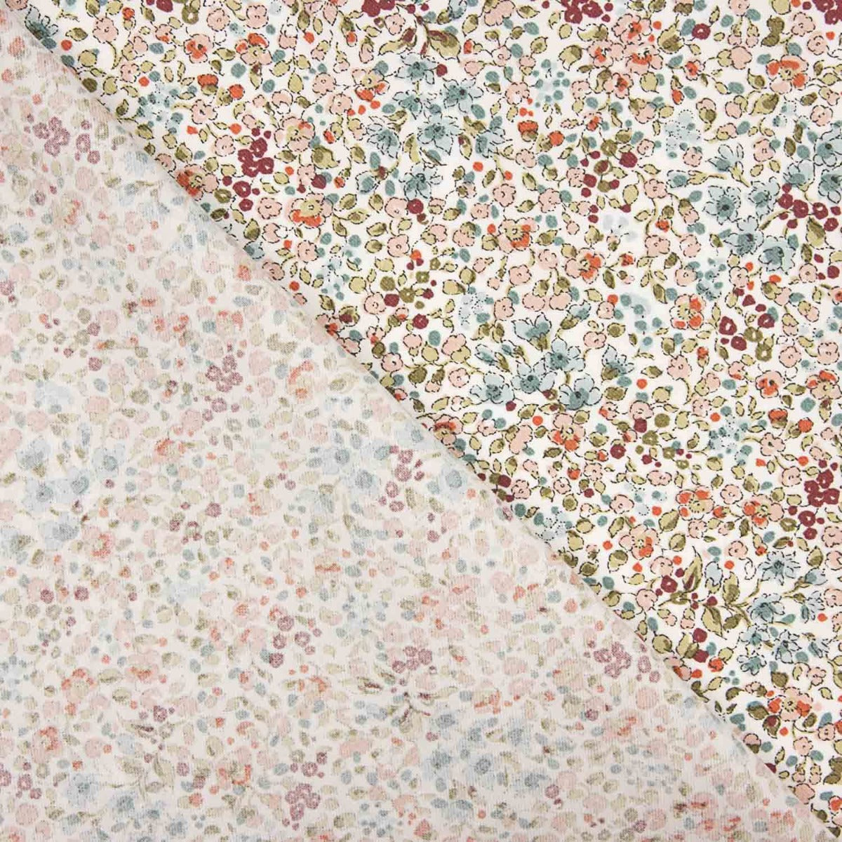 Viyela Coton Fleurs Uda Rose - Ribes y Casals