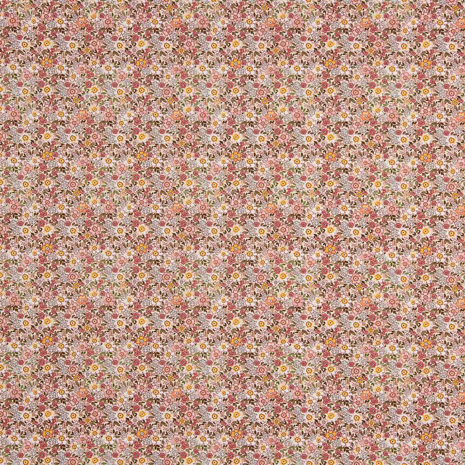 Popeline de coton Mini Garden Coral - Ribes y Casals