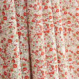 Popeline de coton microflorale rouge - Ribes y Casals