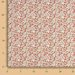 Popeline de coton microflorale rouge - Ribes y Casals