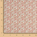 Popeline de coton microflorale rouge - Ribes y Casals