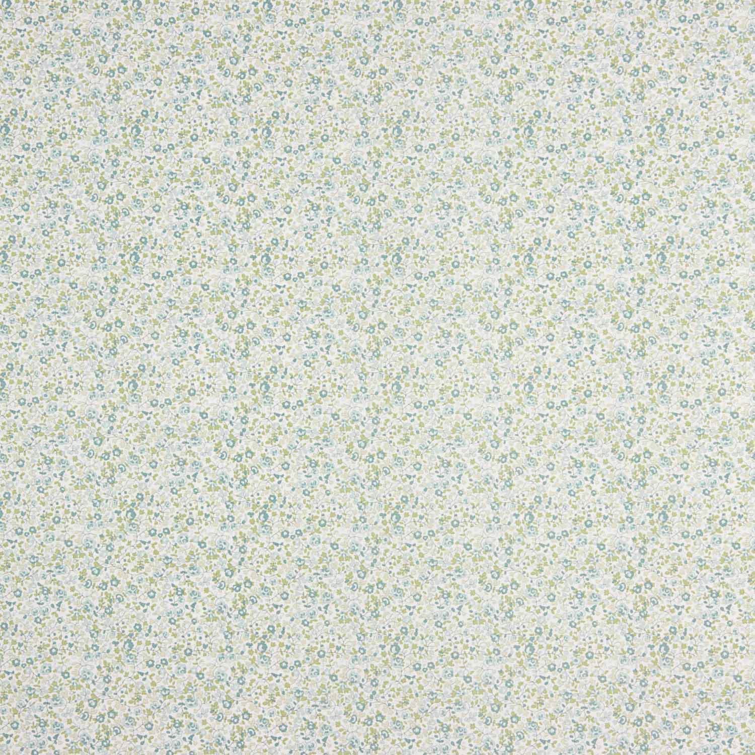 Popeline de coton microflorale verte - Ribes y Casals