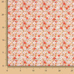 Popeline de coton à fleurs orange - Ribes y Casals