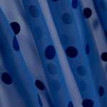 Chiffon floqué pois bleuâtre - Ribes y Casals