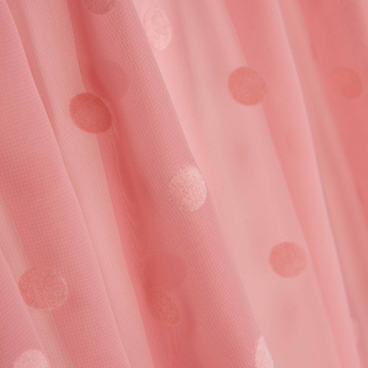 Chiffon floqué pois rose - Ribes y Casals