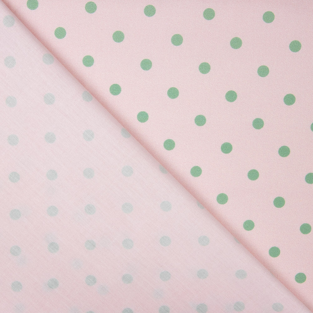 Popelín Estampado Flamenca Lunar 7mm Verde Agua - Ribes y Casals