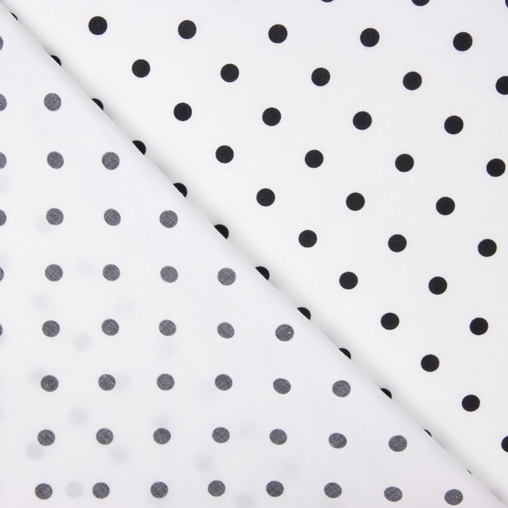 Popelín Estampado Flamenca Lunar 7mm Blanco-Negro - Ribes y Casals