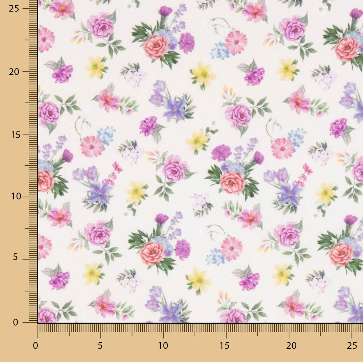 Popeline Imprimée Flamenco Popeline Flor Creto Ecru - Ribes y Casals