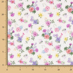 Popeline Imprimée Flamenco Popeline Flor Creto Ecru - Ribes y Casals