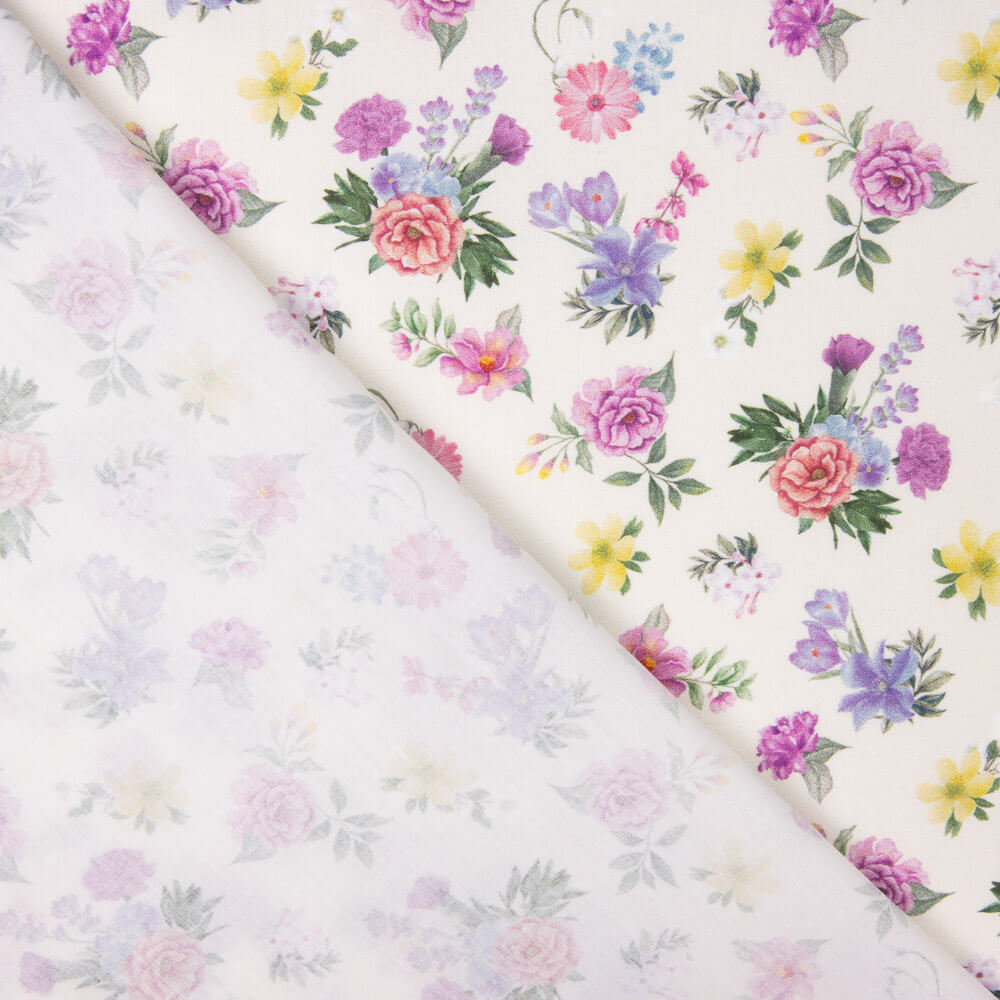 Popeline Imprimée Flamenco Popeline Flor Creto Ecru - Ribes y Casals