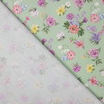 Popeline Imprimée Flamenca Flor Creto Popeline Vert Sauge - Ribes y Casals