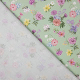 Popeline Imprimée Flamenca Flor Creto Popeline Vert Sauge - Ribes y Casals