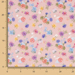 Popeline Imprimée Flamenca Popeline Flor Creto Rose - Ribes y Casals