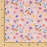 Popeline Imprimée Flamenca Popeline Flor Creto Rose - Ribes y Casals