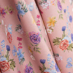 Popeline Imprimée Flamenca Popeline Flor Creto Rose - Ribes y Casals