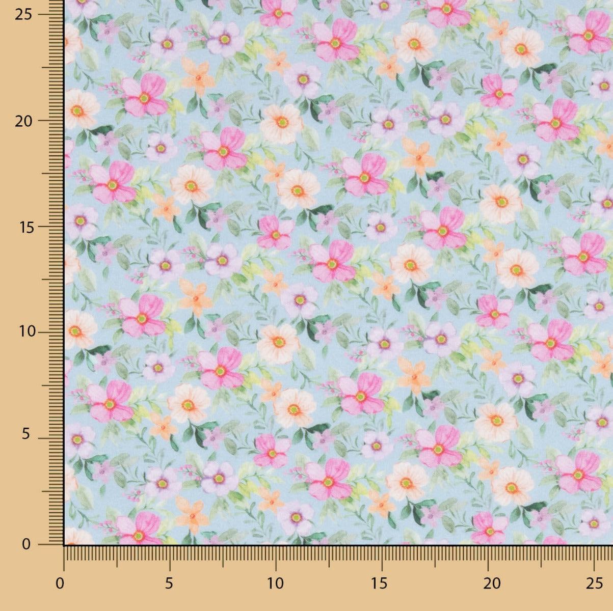 Popeline Imprimé Flamenco Flor Hawa Bleu - Ribes y Casals