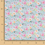 Popeline Imprimé Flamenco Flor Hawa Bleu - Ribes y Casals