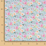 Popeline Imprimé Flamenco Flor Hawa Bleu - Ribes y Casals