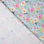 Popeline Imprimé Flamenco Flor Hawa Bleu - Ribes y Casals