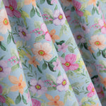 Popeline Imprimé Flamenco Flor Hawa Bleu - Ribes y Casals