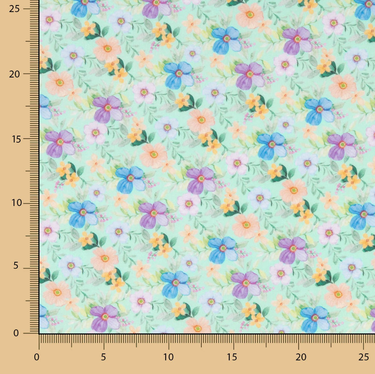 Flamenca Flor Hawa Popeline Imprimée Popeline Vert - Ribes y Casals