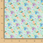 Flamenca Flor Hawa Popeline Imprimée Popeline Vert - Ribes y Casals