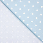 Popelín Estampado Flamenca Lunar 7mm Crudo-Azul - Ribes y Casals