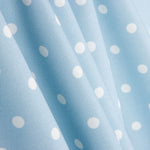 Popelín Estampado Flamenca Lunar 7mm Crudo-Azul - Ribes y Casals